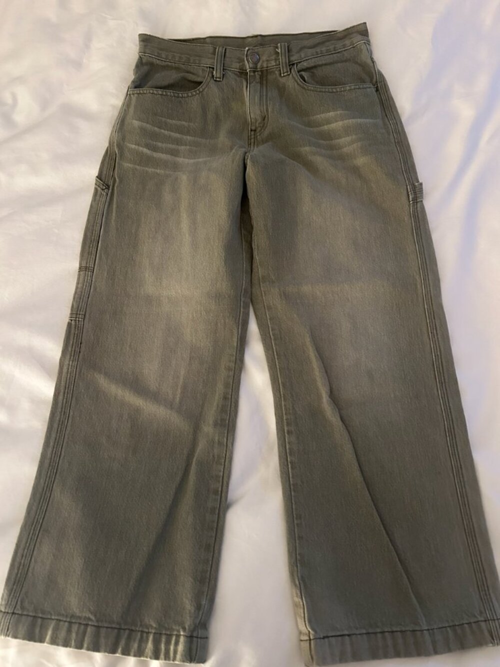 Vintage Levi's Carpenter Wide Leg Jeans | Washed Sage | Baggy Utility | Y2K